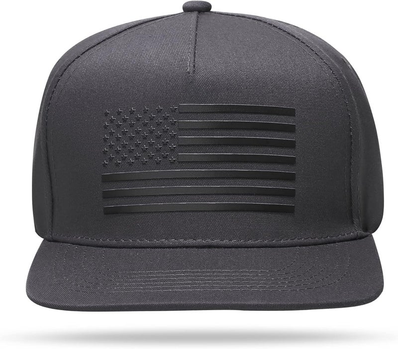 UALON Baseball Cap, Snapback Trucker Hat for Men & Women with American Flag and Adjustable, Breathable Mesh, Flat Bill Hats - Image 3
